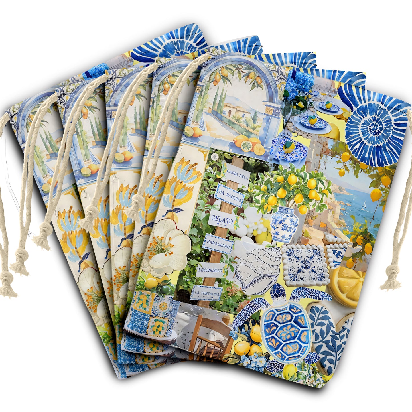 Lemon Delft Gift Bag (Set of 2)