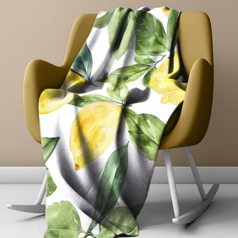 Lemons Light Weight Fleece Blanket by Wikus Schalkwyk