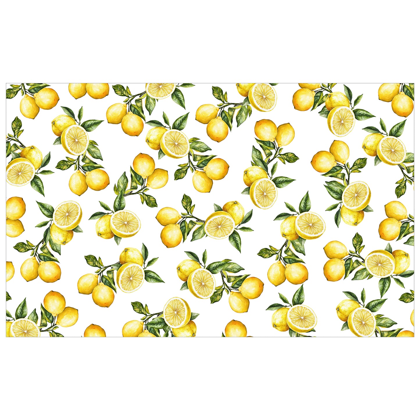 Lemons On White Rectangle Tablecloth by Mark van Vuuren