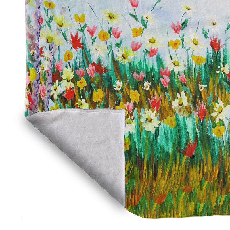 Lente Blomme Light Weight Fleece Blanket by Wikus Hattingh