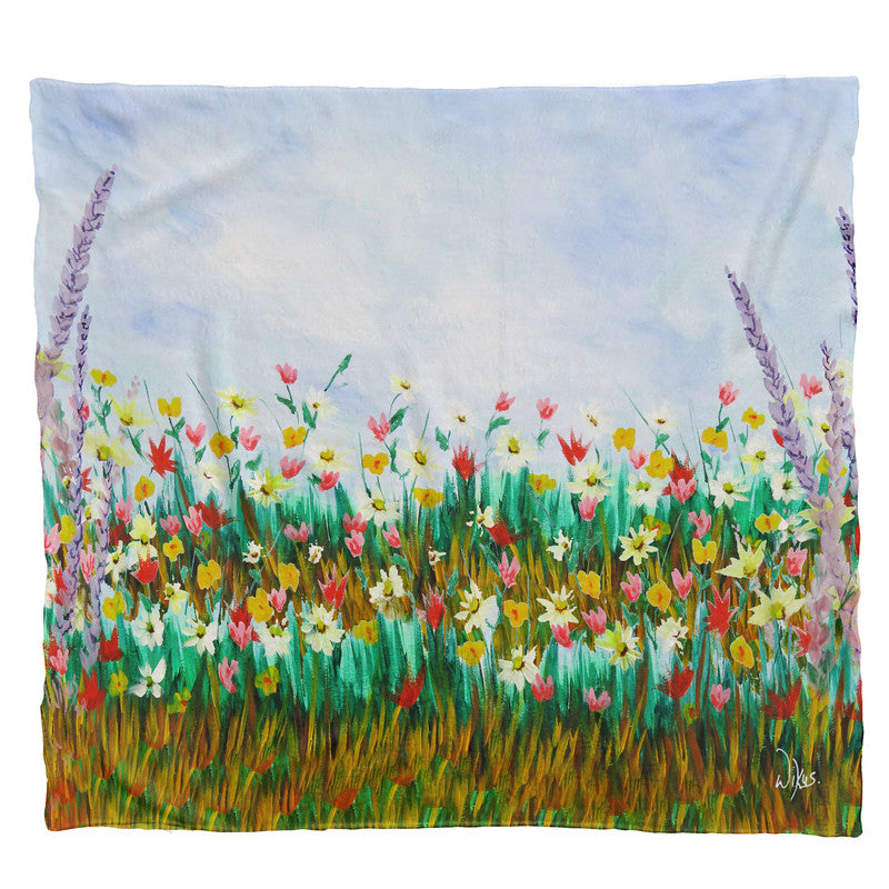 Lente Blomme Light Weight Fleece Blanket by Wikus Hattingh
