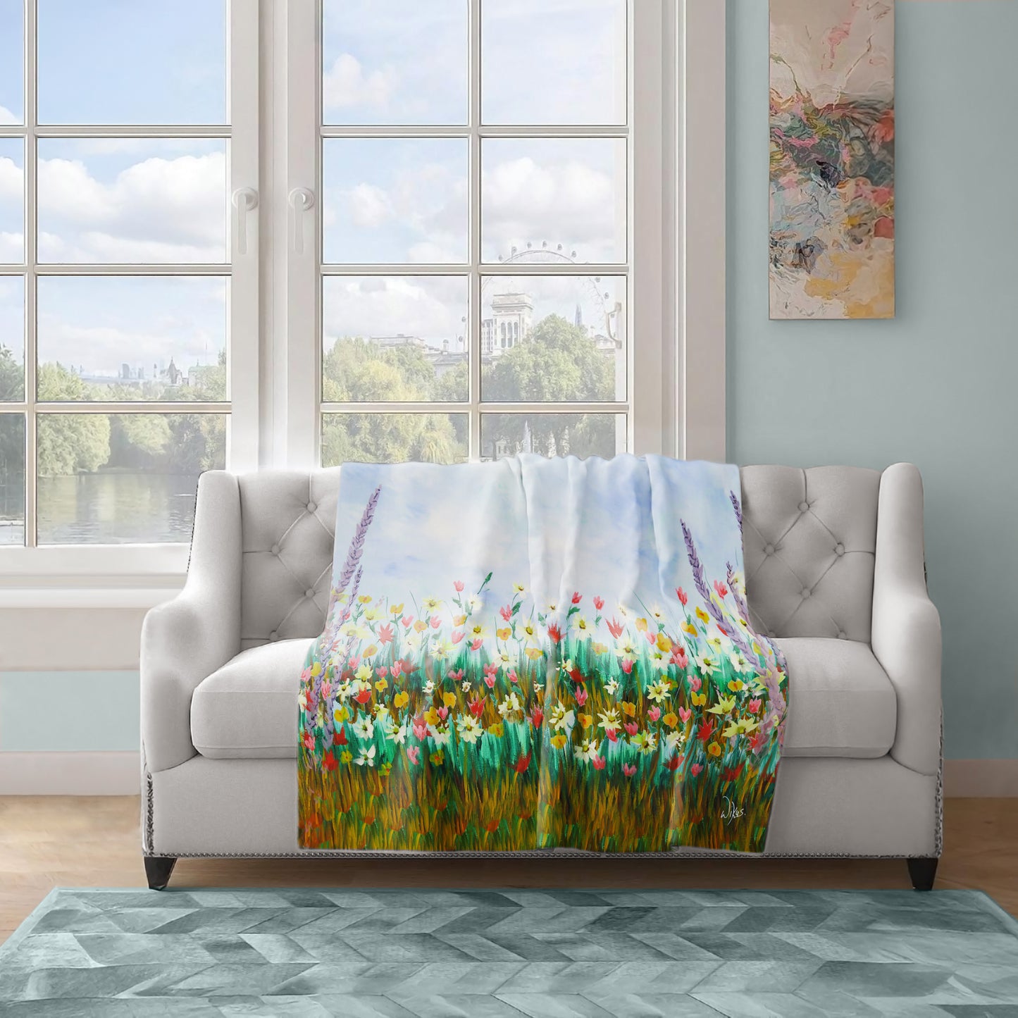 Lente Blomme Light Weight Fleece Blanket by Wikus Hattingh