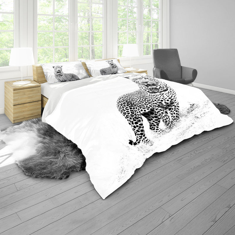 Leopard Black White By Fanie Heymans Duvet Cover Set
