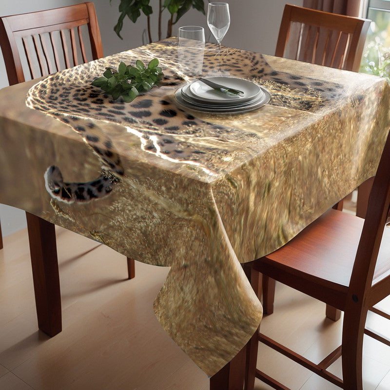 Leopard Kgalagadi Square Tablecloth By Fanie Heymans
