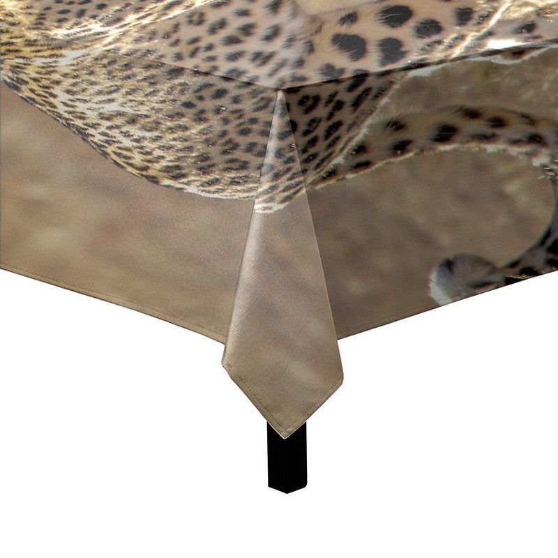 Leopard Kgalagadi Square Tablecloth By Fanie Heymans