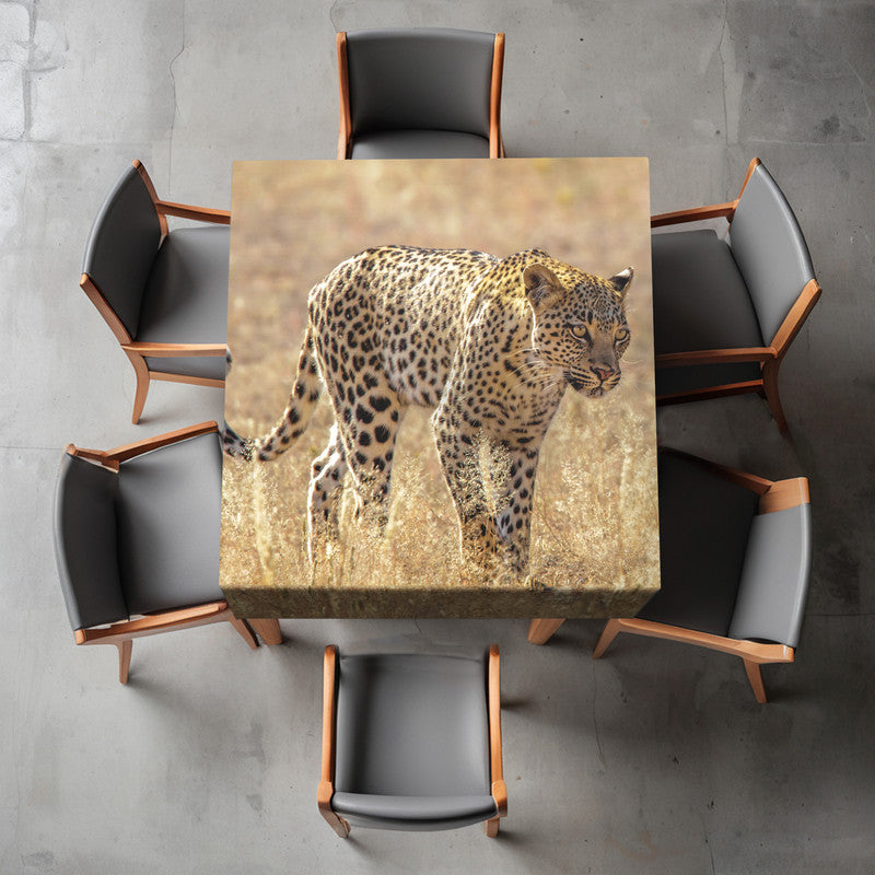Leopard Kgalagadi Square Tablecloth By Fanie Heymans