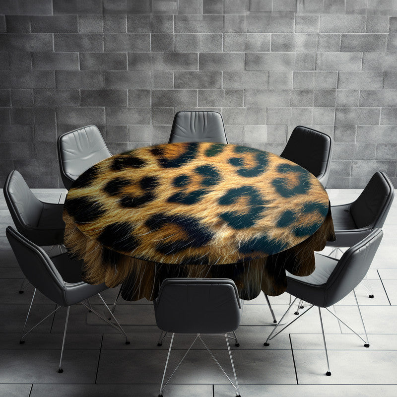 Leopard Print Round Tablecloth