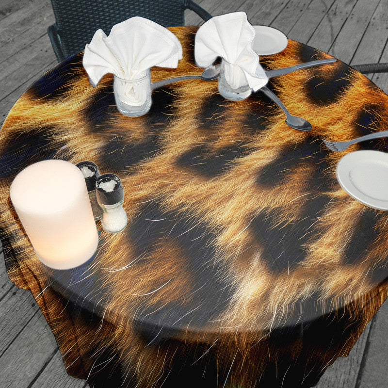 Leopard Print Round Tablecloth
