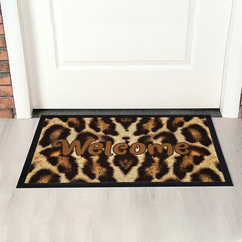 Leopard Print Welcome Door Mat
