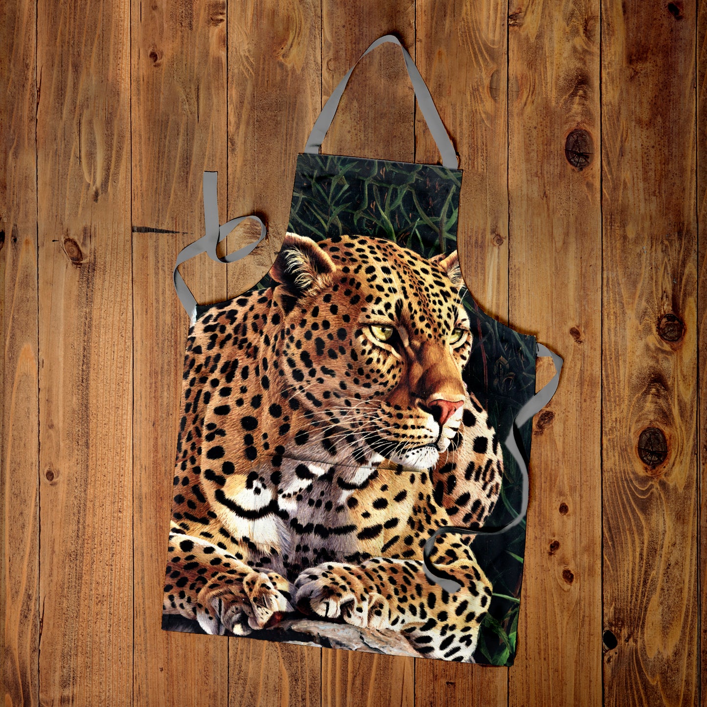 Leopard Medium Length Apron by Delene Lambert