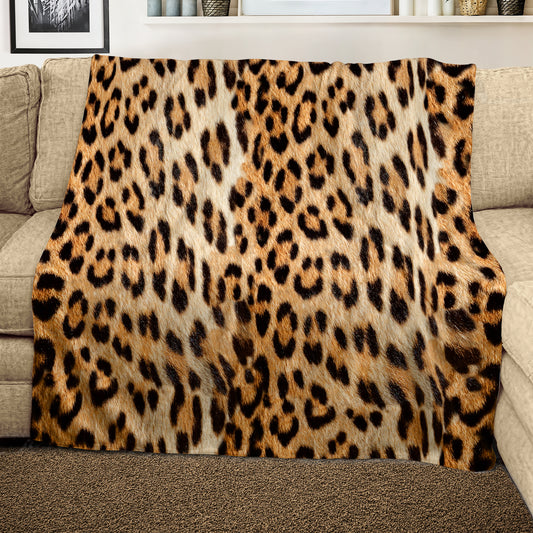 Leopard Fur Light Weight Fleece Blanket