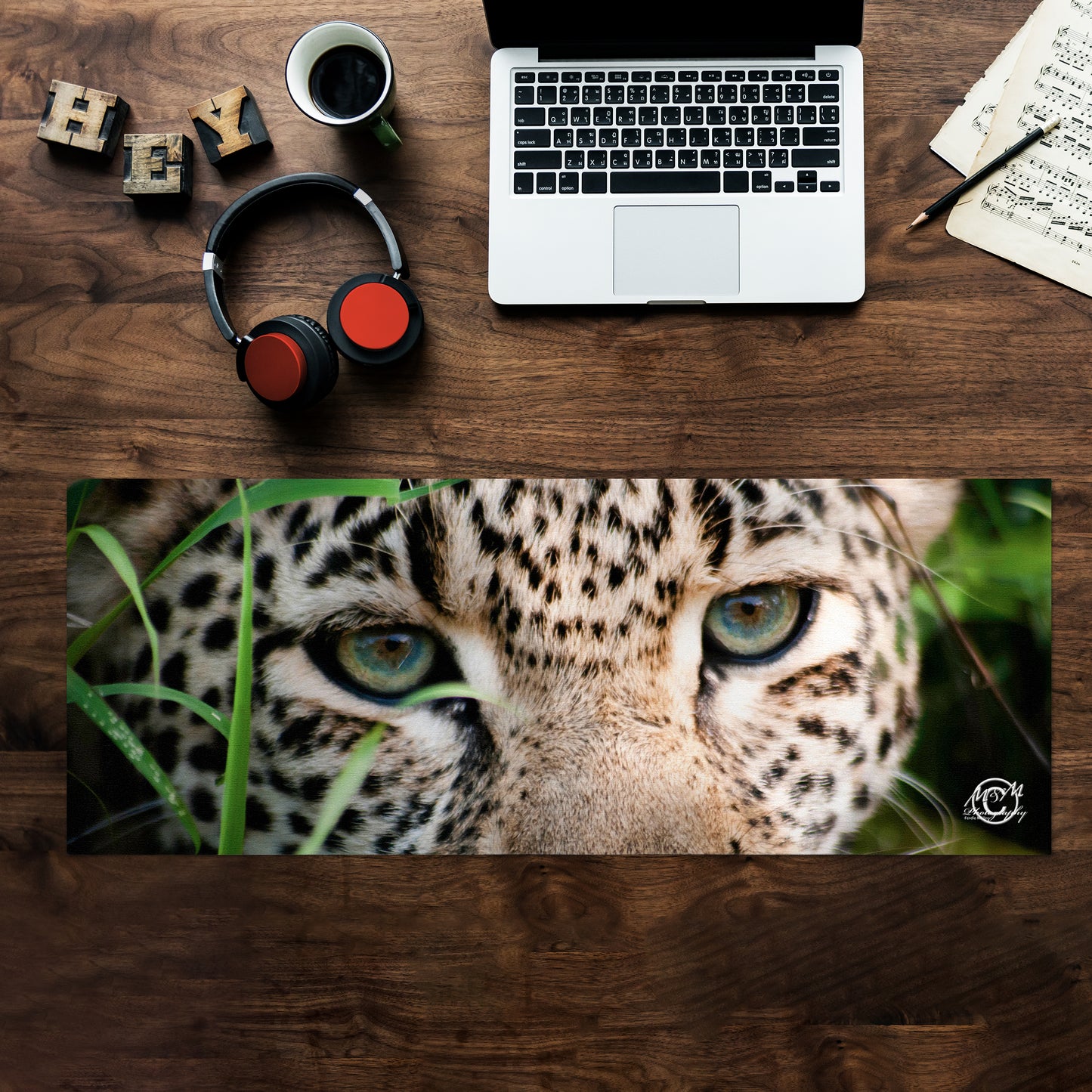 Leopard Looking Desk Pad by Ferdie Muller