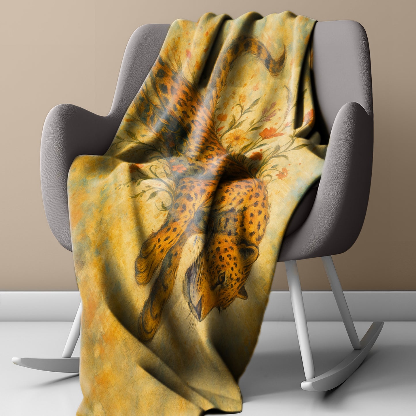 Leopard Through the Leaves Light Weight Fleece Blanket by Nathan Pieterse