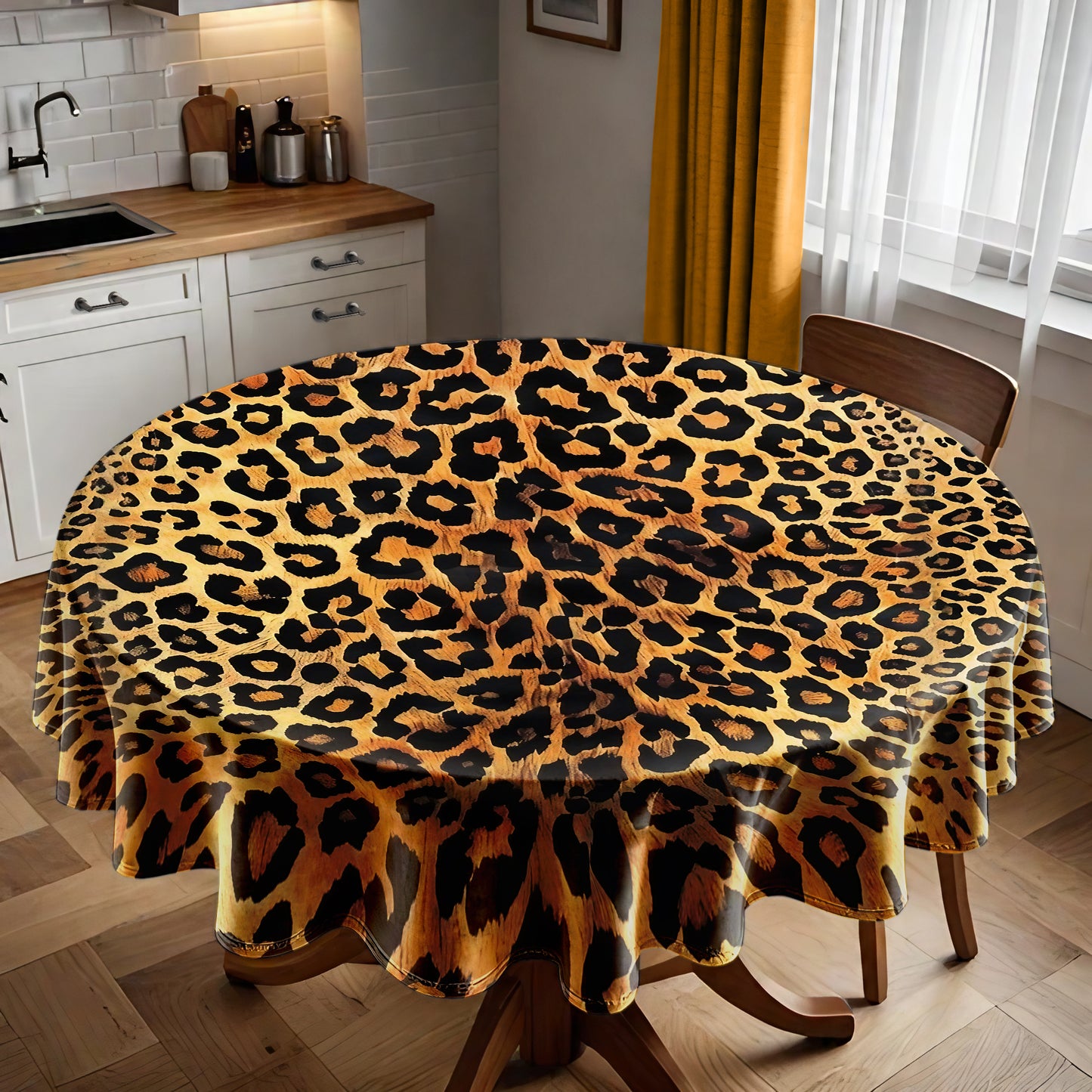 Leopard Veil Round Tablecloth