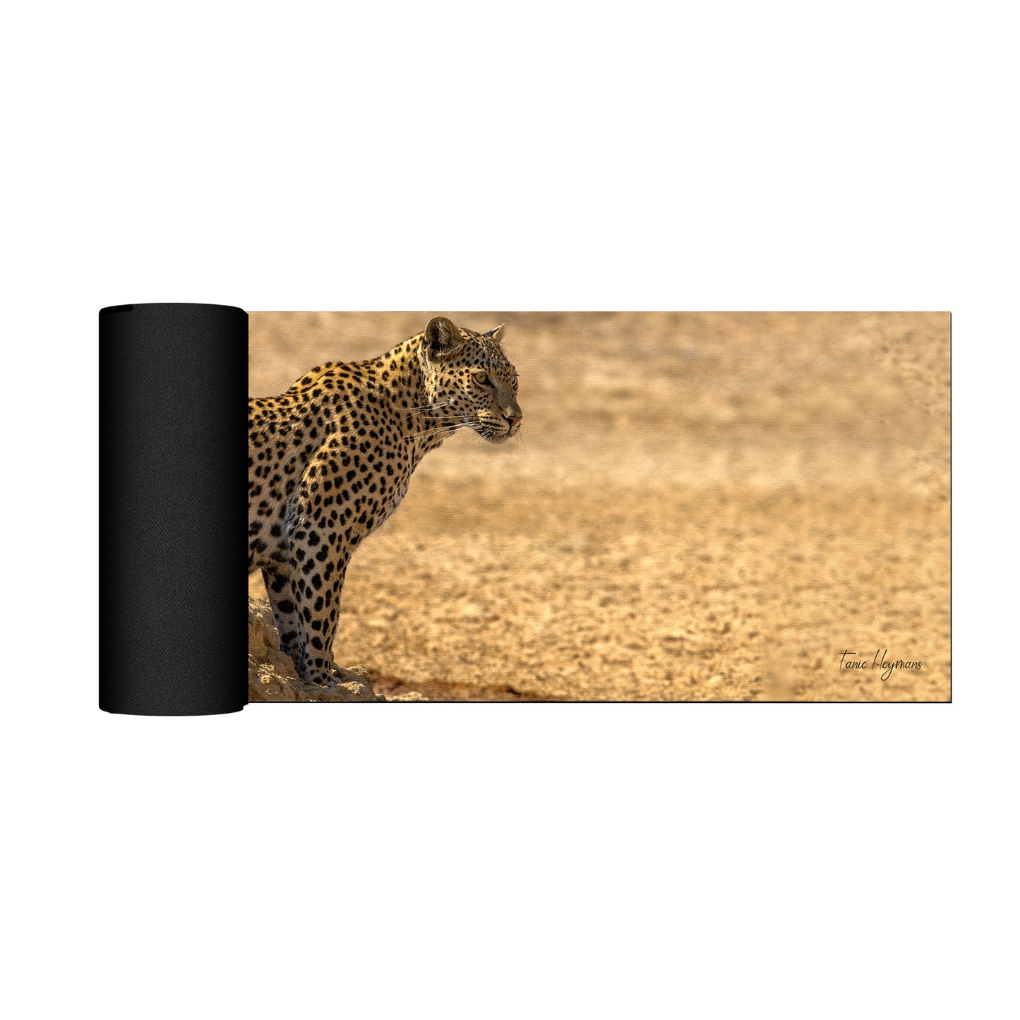 Leopard at Waterhole Large Desk Pad by Fanie Heymans