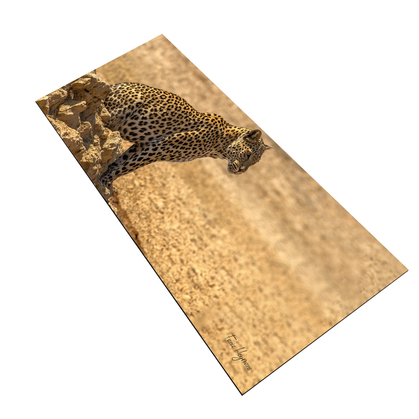 Leopard at Waterhole Large Desk Pad by Fanie Heymans