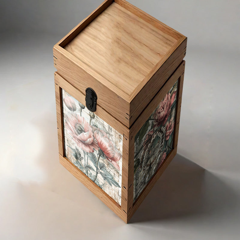 Life Memories of Blooming Pink Flowers Decoupage A3