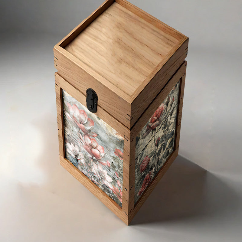 Life Memories of a Row of Red Flowers Decoupage A3