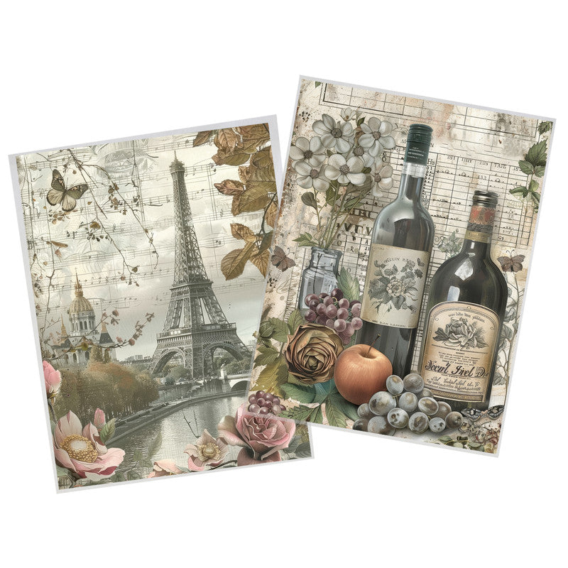 Life Memories of the French Wine Decoupage 800mm x 600mm