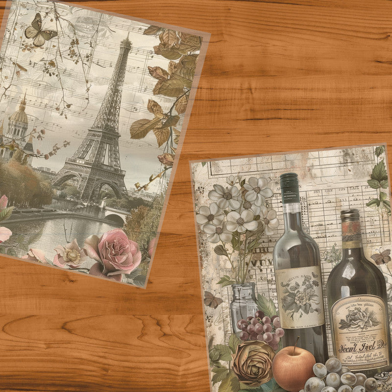 Life Memories of the French Wine Decoupage 800mm x 600mm