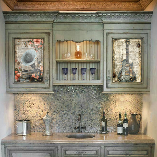 Life Memories of the Traveling Musician Decoupage A3