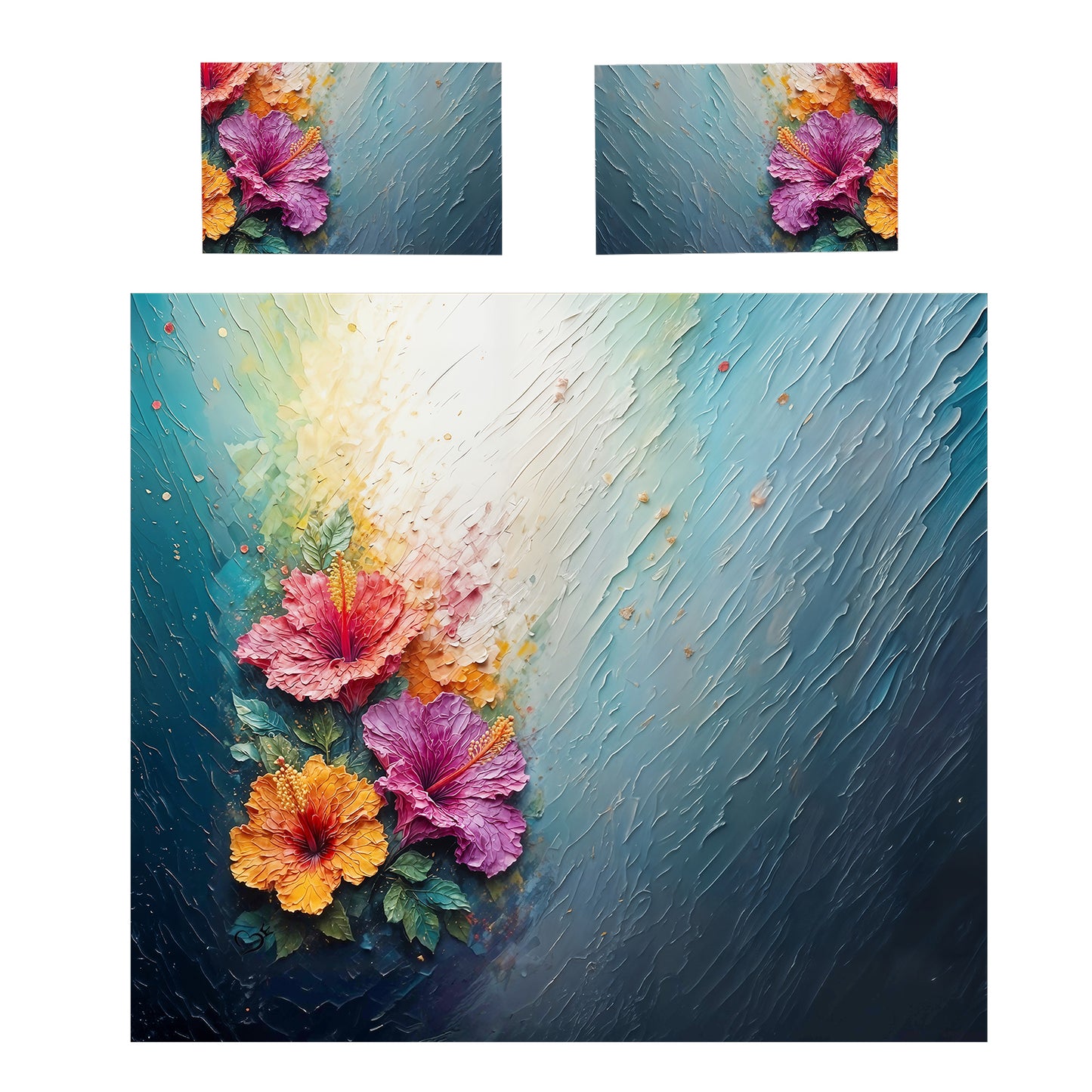 Light Beam on Flowers Duvet Cover Set