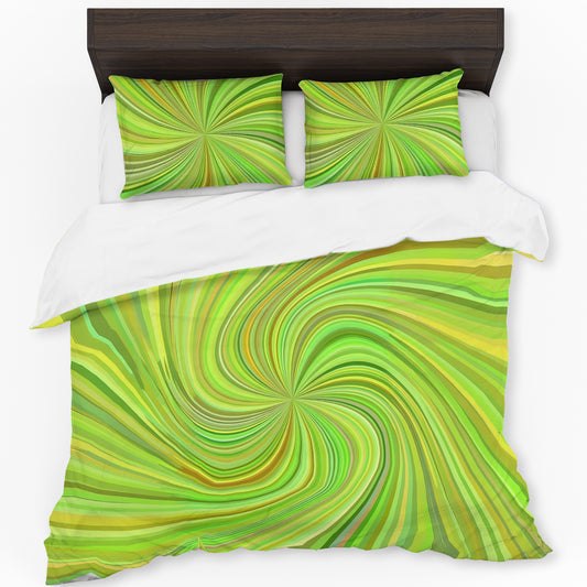 Light Green Swirl Duvet Cover Set