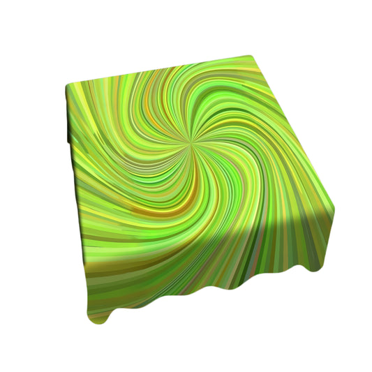 Light Green Swirl Square Tablecloth