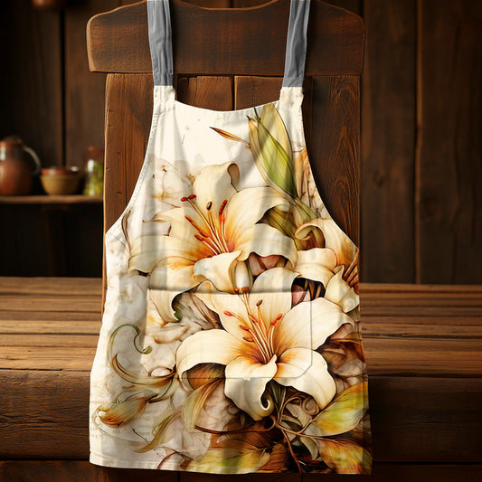Lilies Medium Length Apron