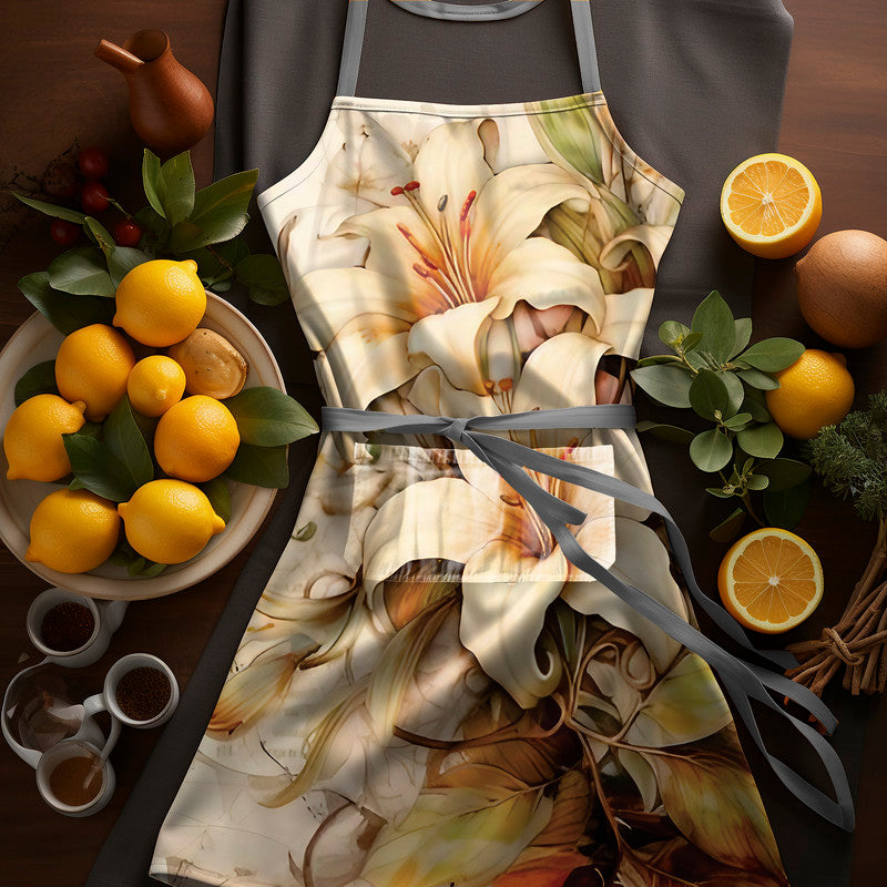 Lilies Medium Length Apron