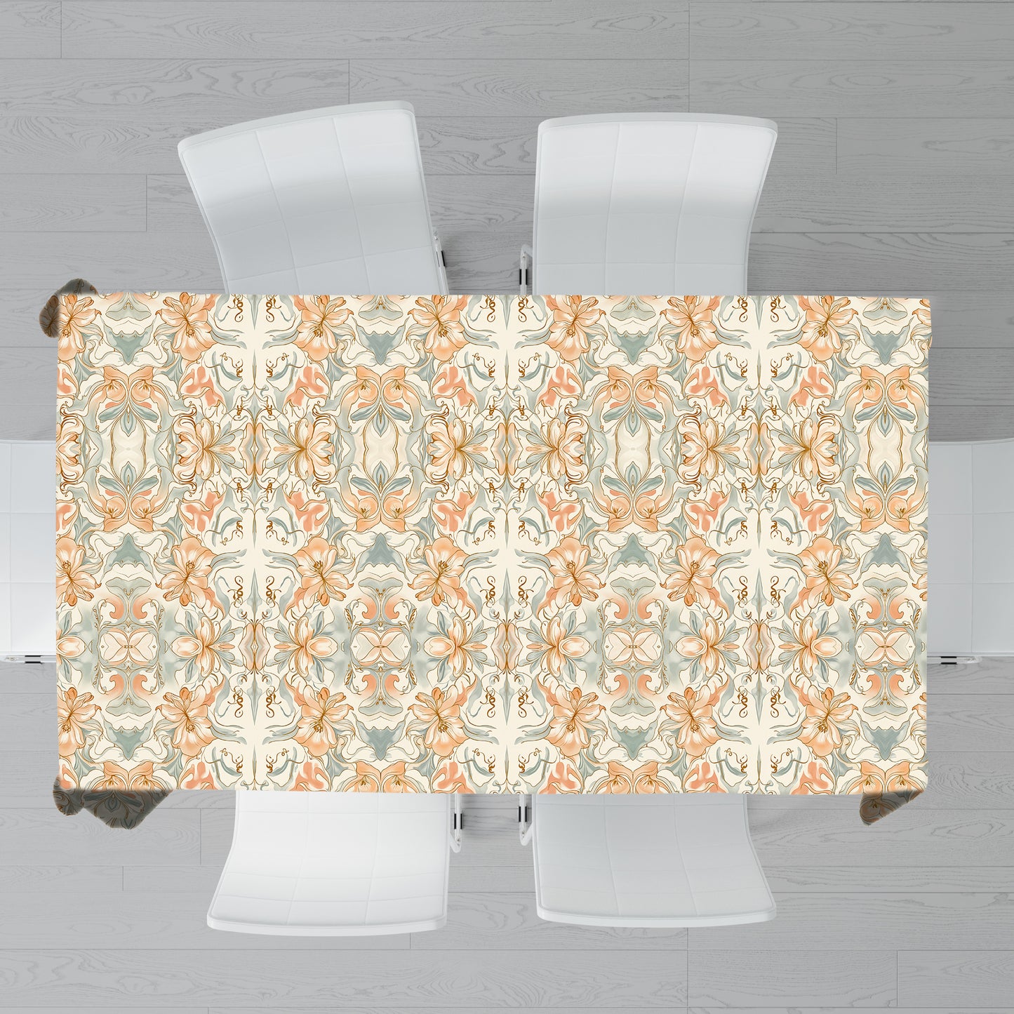 Lilies On Cream Rectangle Tablecloth