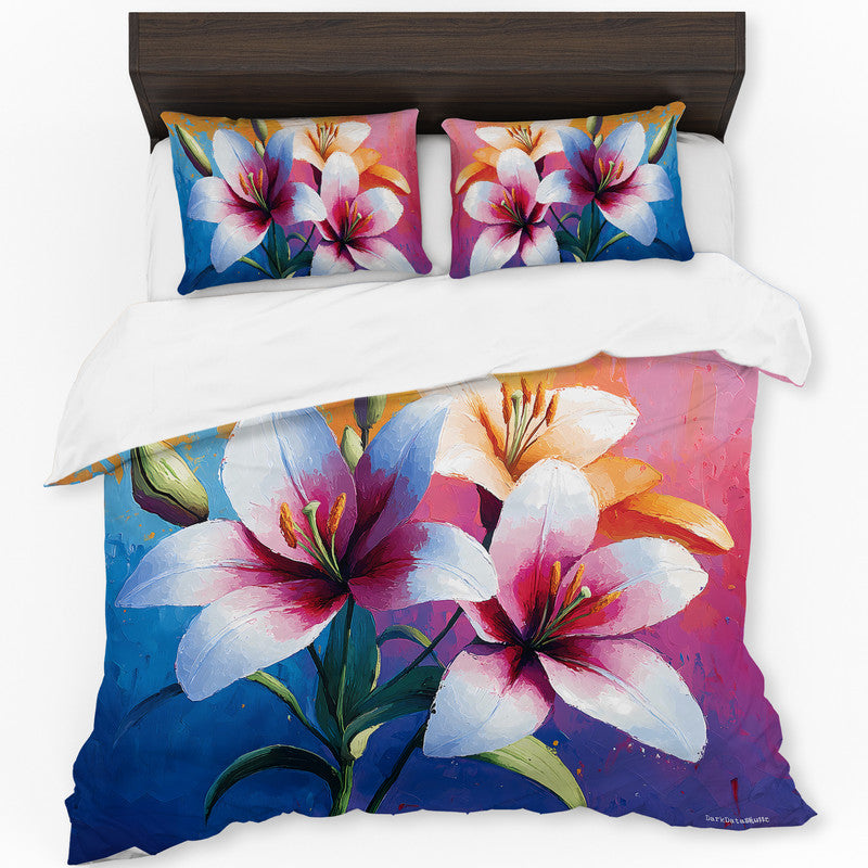 Lily Flowers Duvet Cover Set by Wikus Schalkwyk