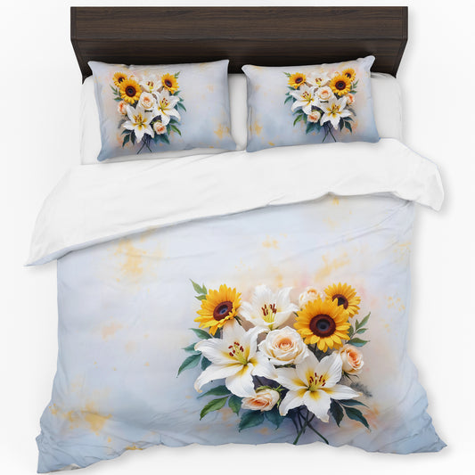 Lily & Sunflower Serenade Duvet Cover Set