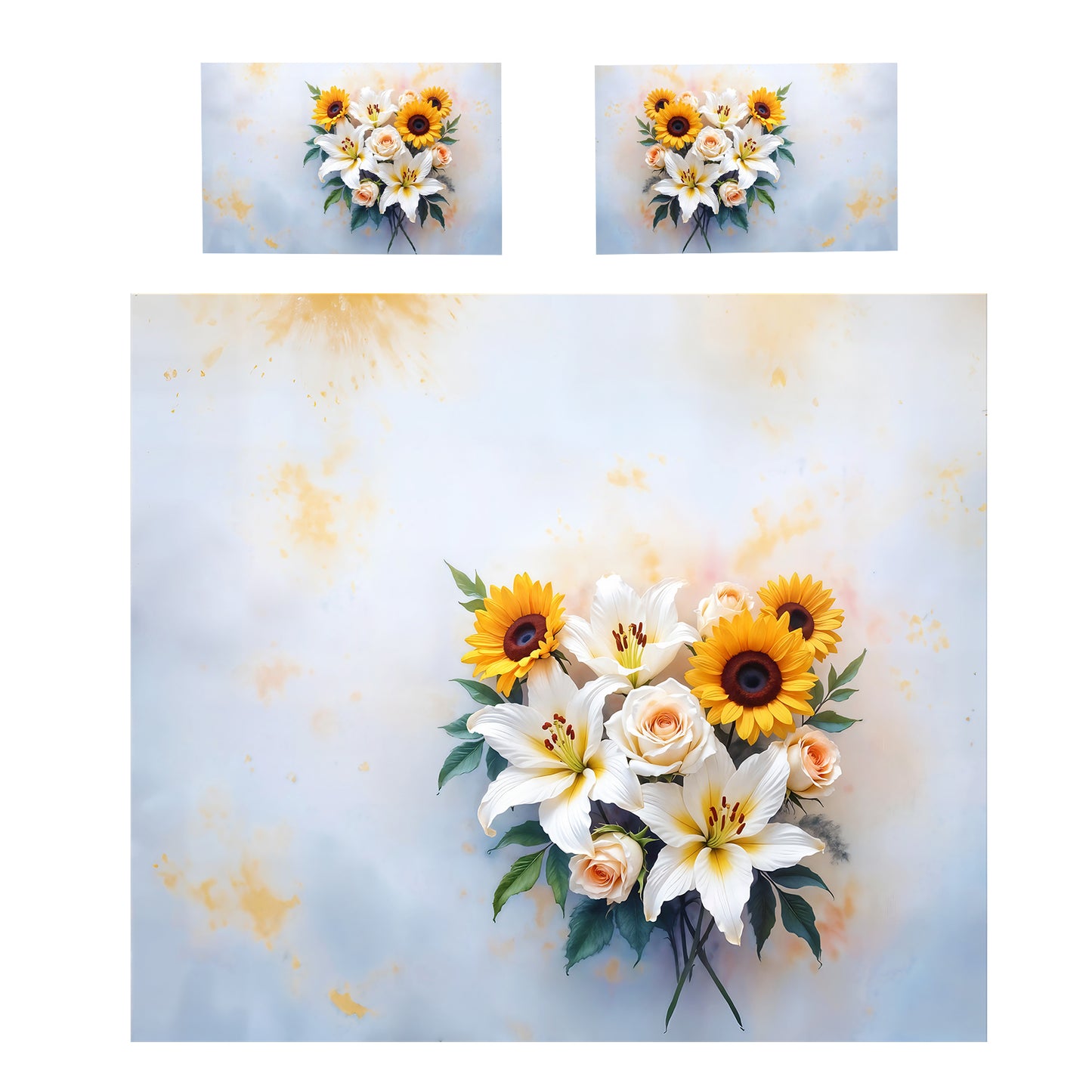 Lily & Sunflower Serenade Duvet Cover Set