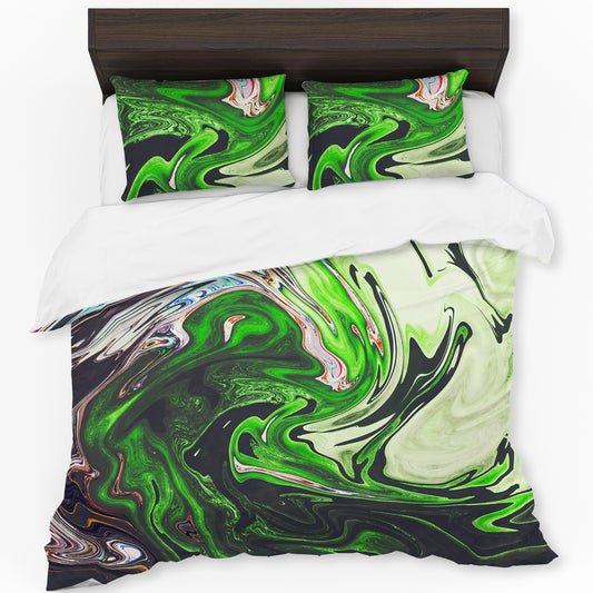 Lime Green Swirl Duvet Cover Set