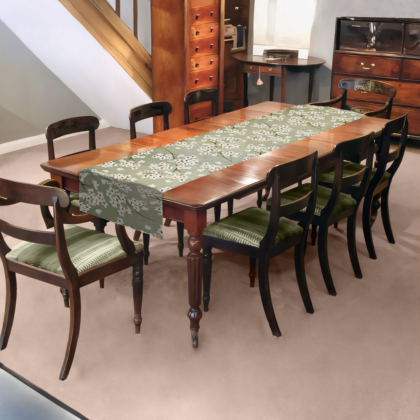 Lime Meadow Bloom Table Runner by Mark van Vuuren