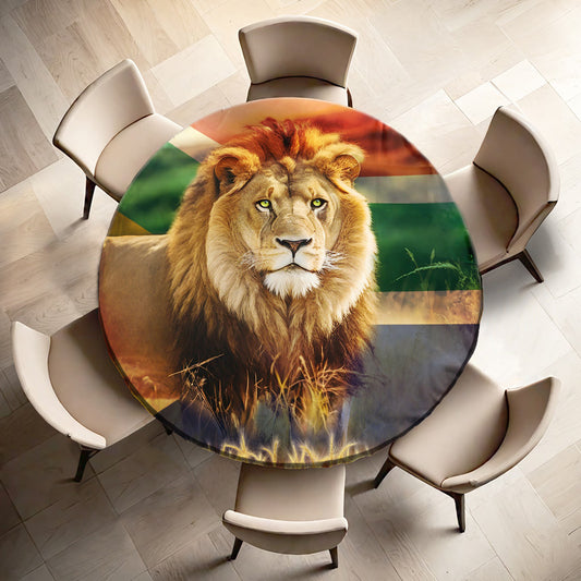 Lion Africa Round Tablecloth