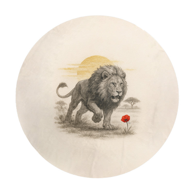 Lion At First Light Round Tablecloth by Nathan Pieterse
