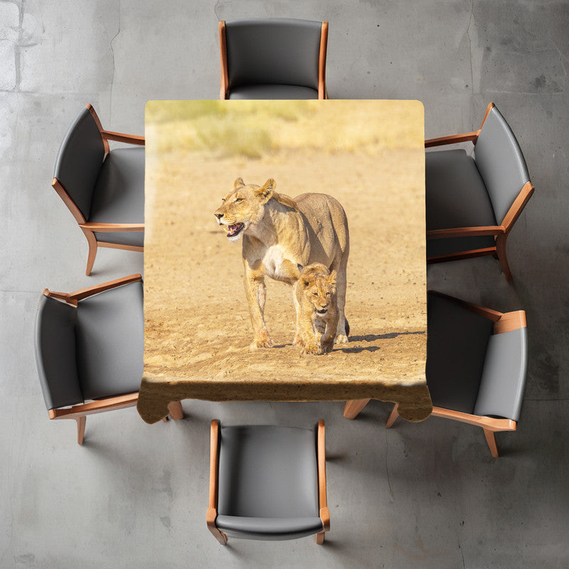 Lion Cub Square Tablecloth by Fanie Heymans