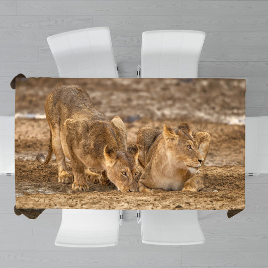 Lion by Fanie Heymans Rectangle Tablecloth
