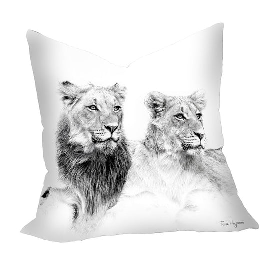Teenager Lion Black & White Luxury Scatter By Fanie Heymans