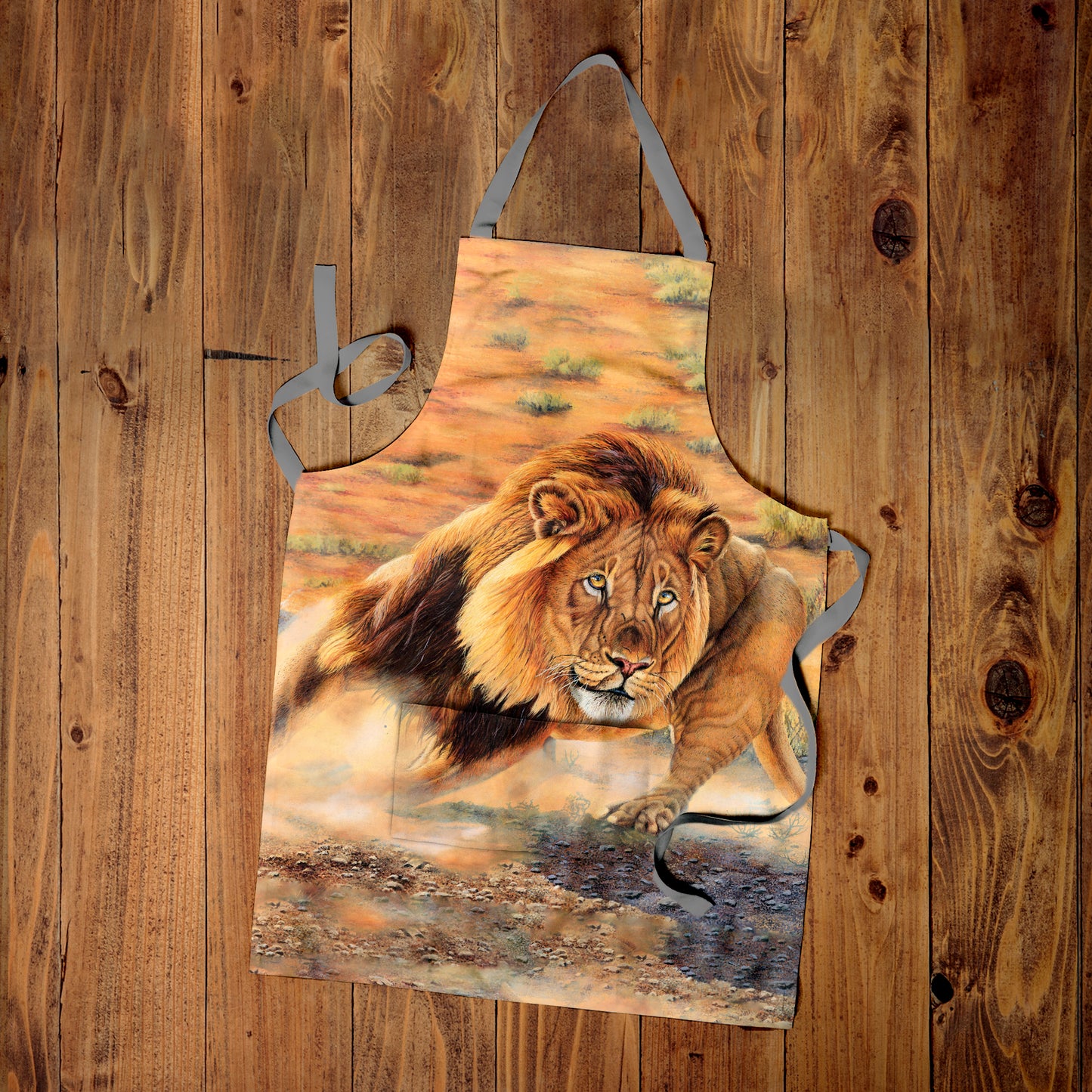Lion Medium Length Apron by Delene Lambert