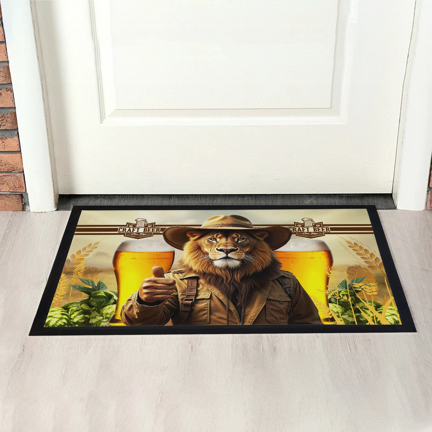 Lion Craft Beer Door Mat