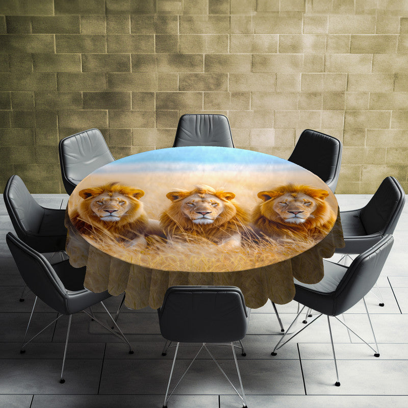 Lions Mane Round Tablecloth
