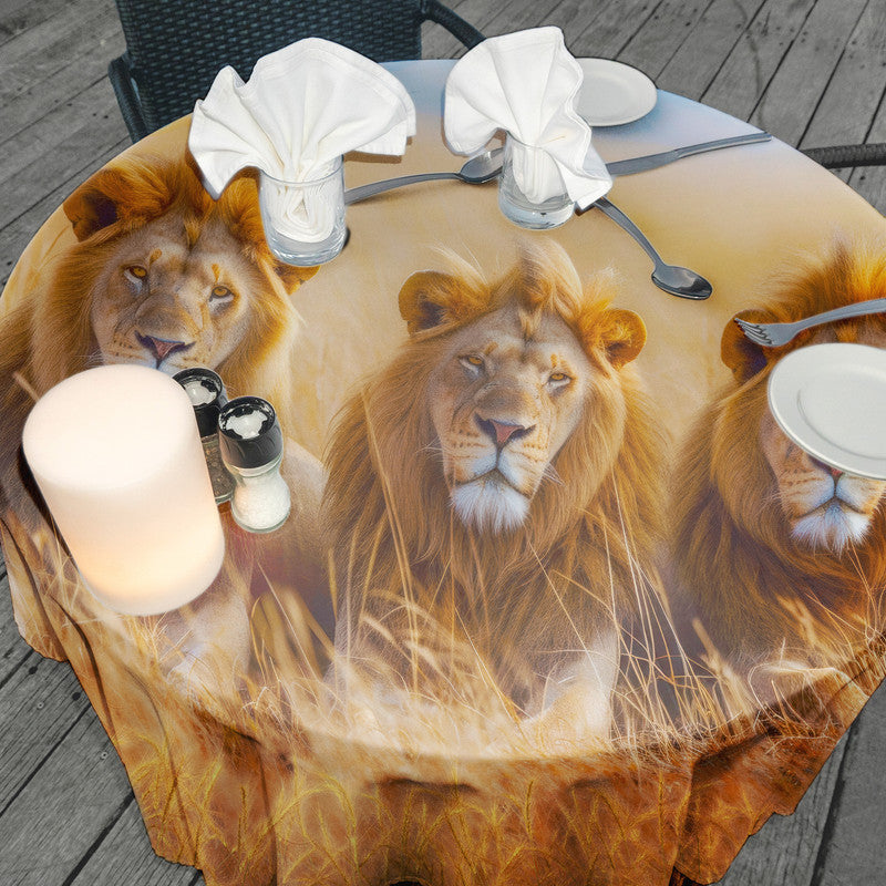 Lions Mane Round Tablecloth