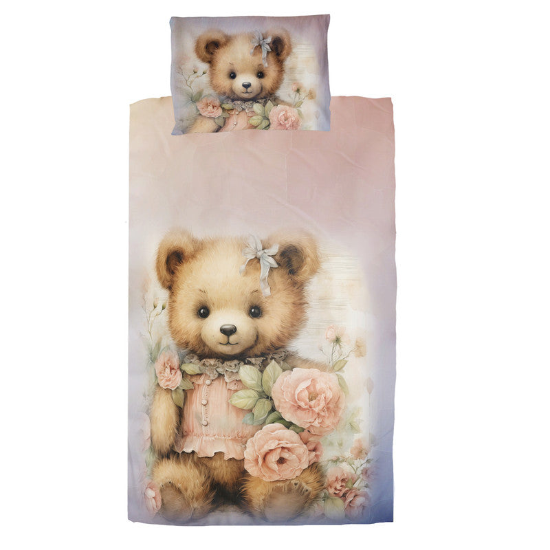 Little Floral Teddy Cot Set