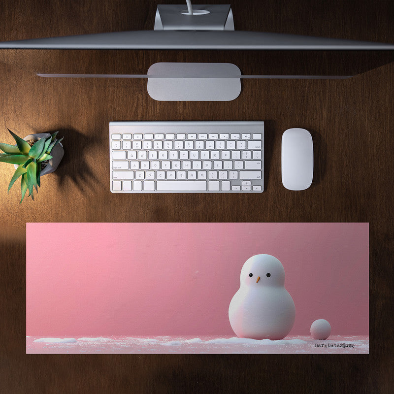 Little Snowman Desk Pad by Wikus Schalkwyk