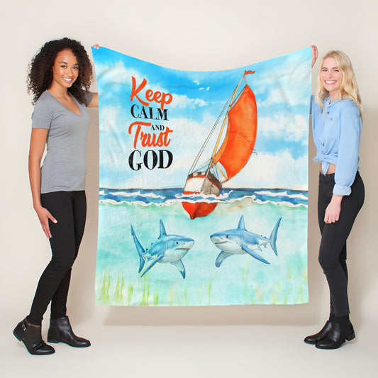 Lost At Sea Light Weight Fleece Blanket