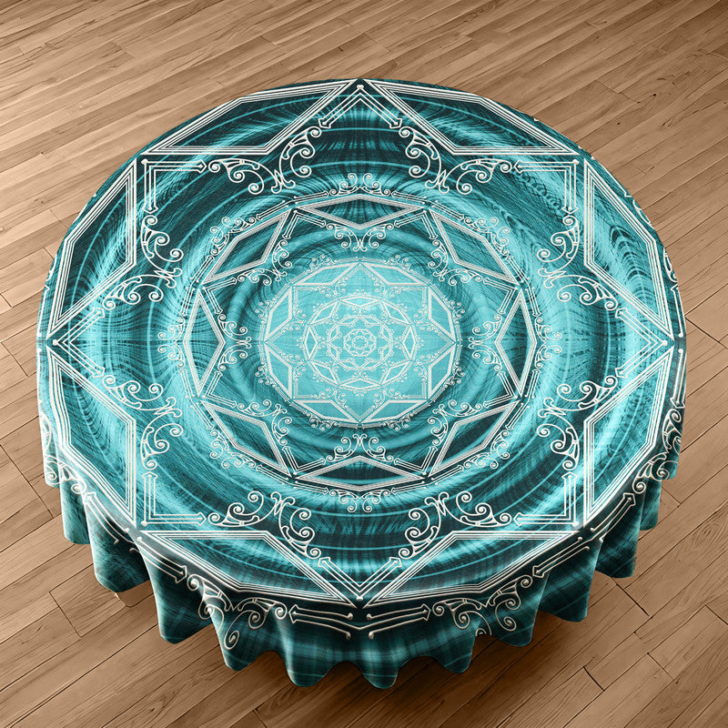 Lotus Mandala Round Tablecloth