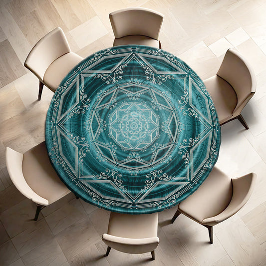 Lotus Mandala Round Tablecloth